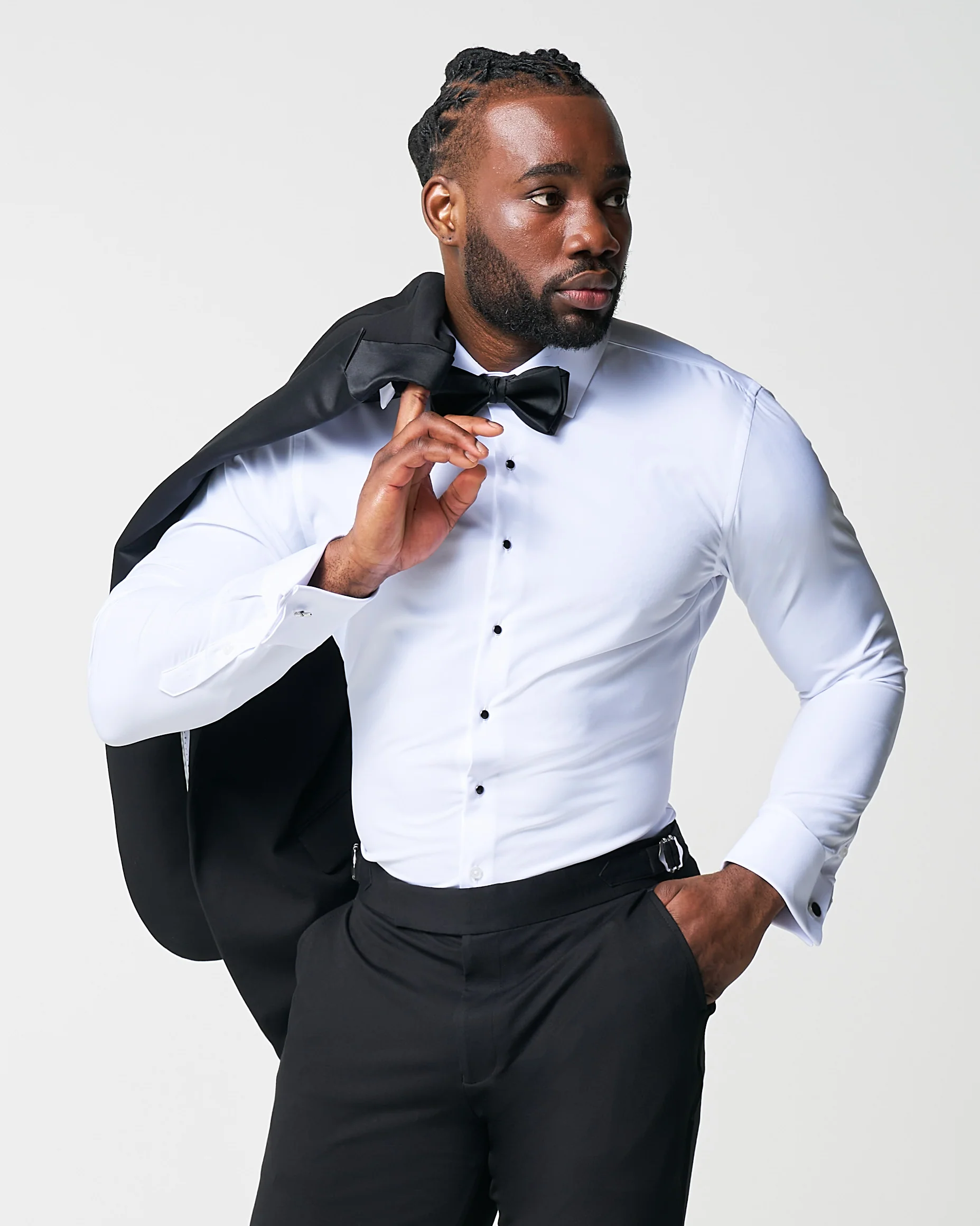 The Solid White Tuxedo Shirt - Classic Fit - Image 3