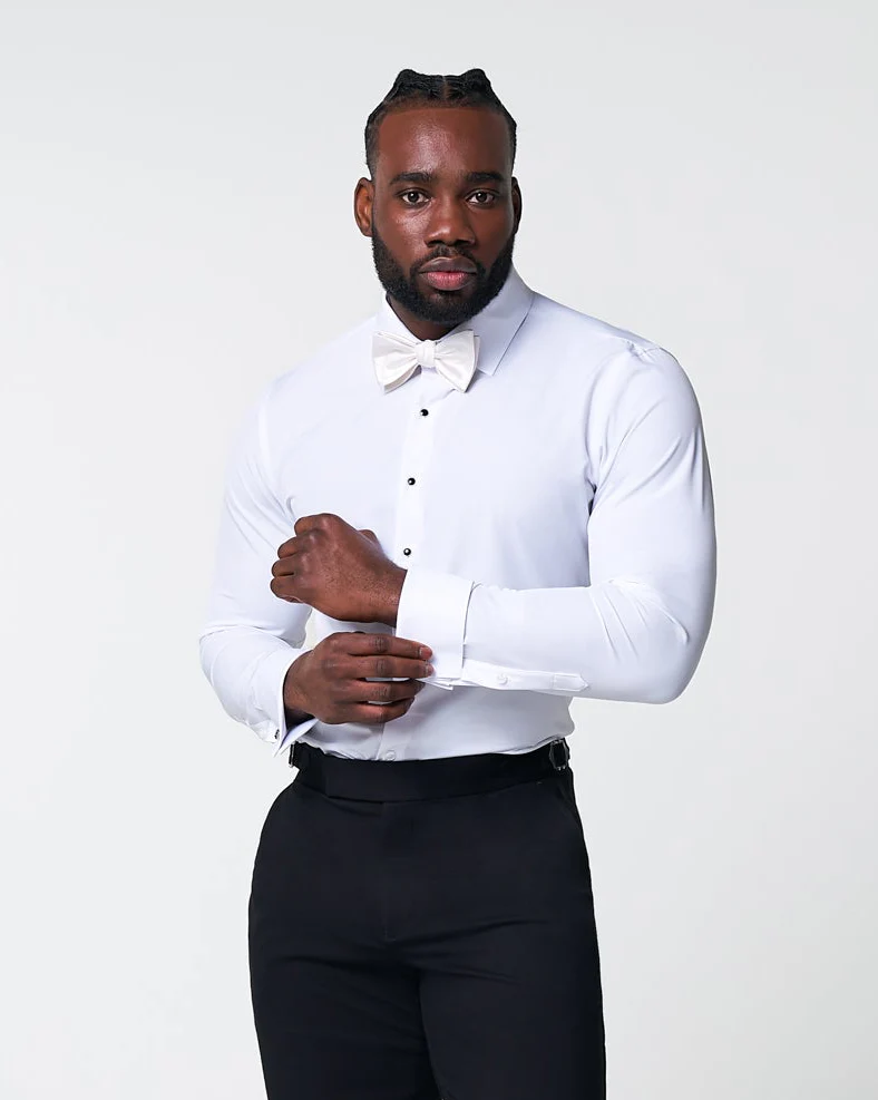 The Solid White Tuxedo Shirt - Classic Fit - Image 5