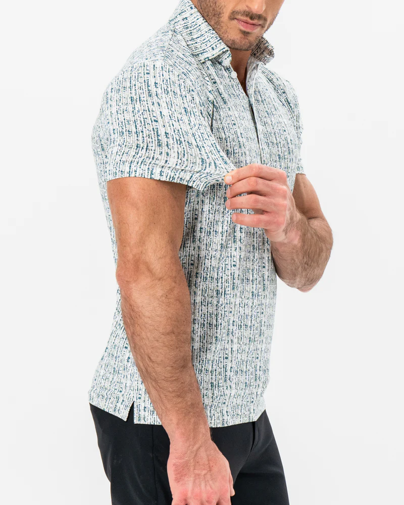 "The Vine" Green & Khaki Sketch Stripe - Image 2