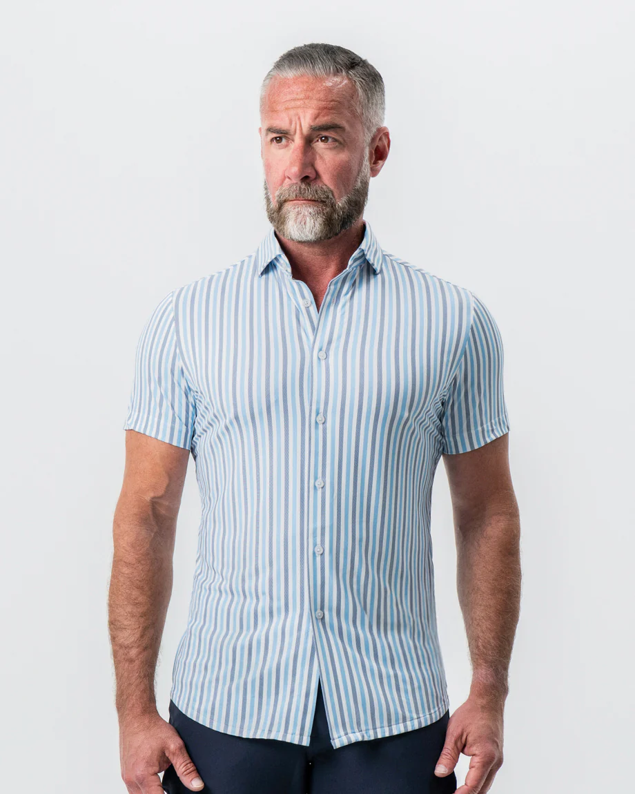 "The Vito" Blue, Navy, and White Striped - Image 7