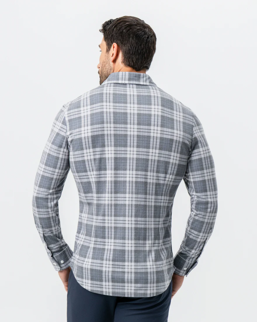 "The Warner" Grey and White Windowpane Button Down - Image 4