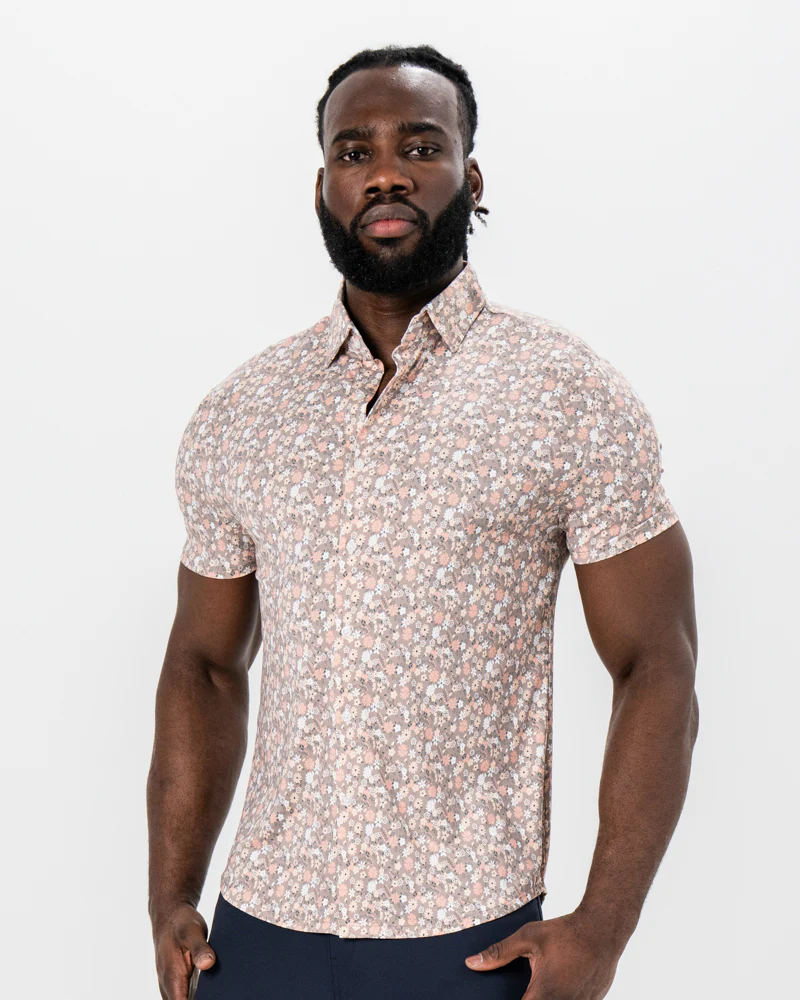"The Westbury" Abstract Brown Floral Print - Image 5