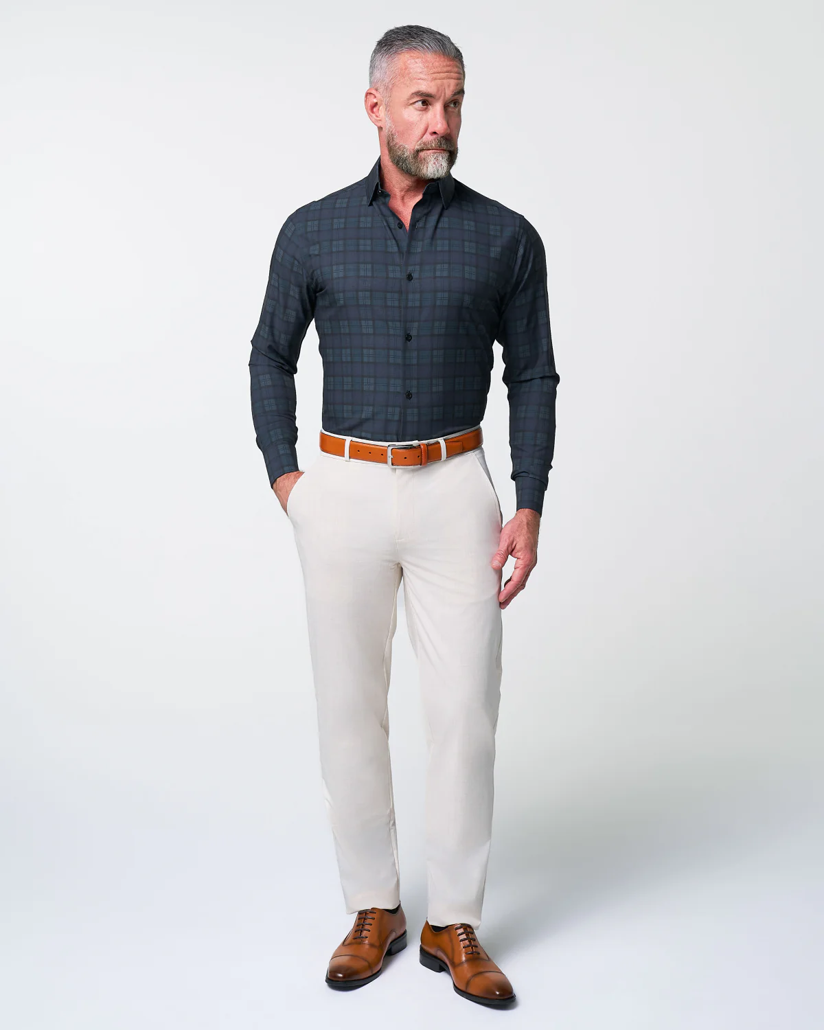 "The York" Navy, Black & Olive Plaid - Image 3