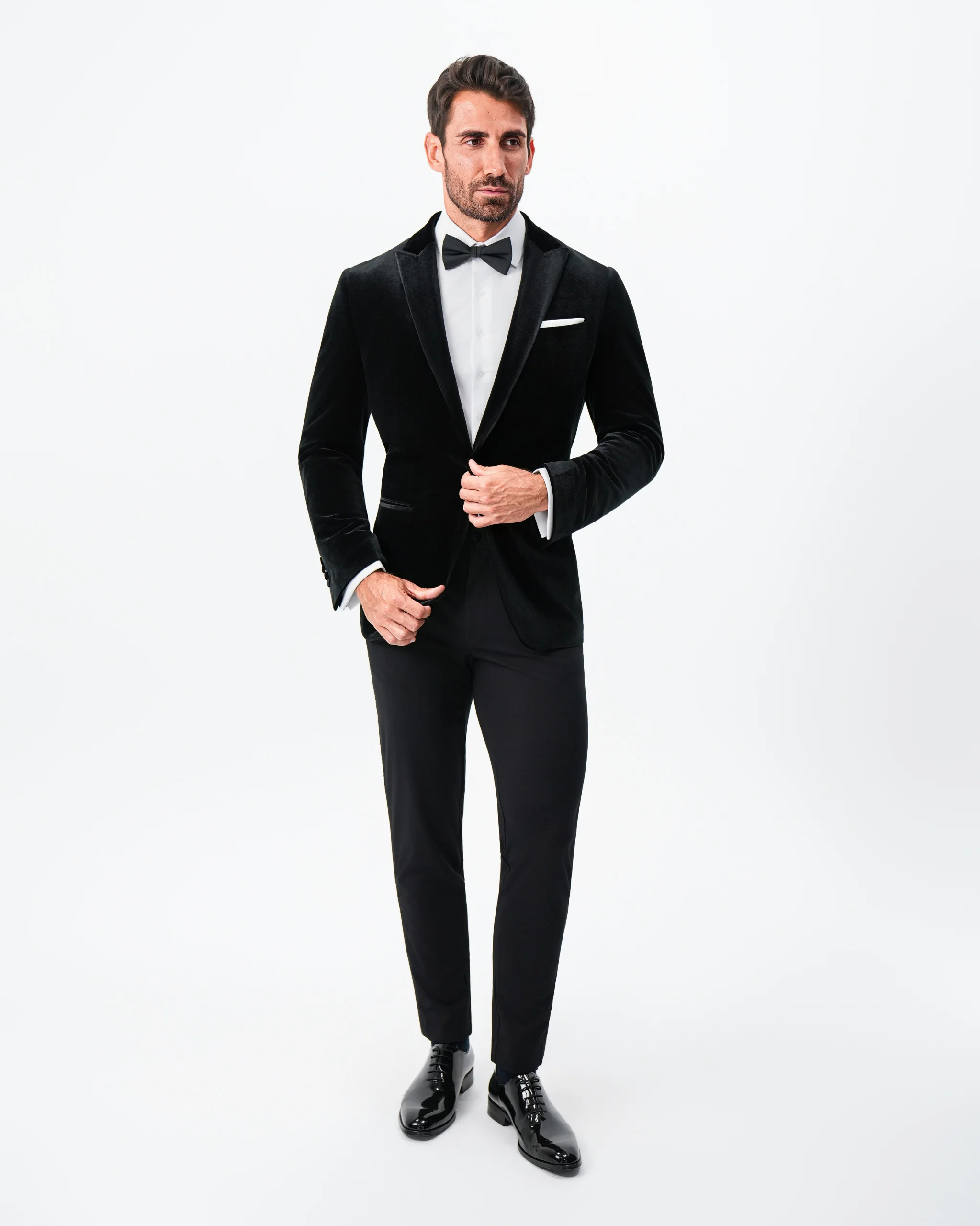 Tuxedo Jacket - Black Velvet with Peak Lapel - Image 6