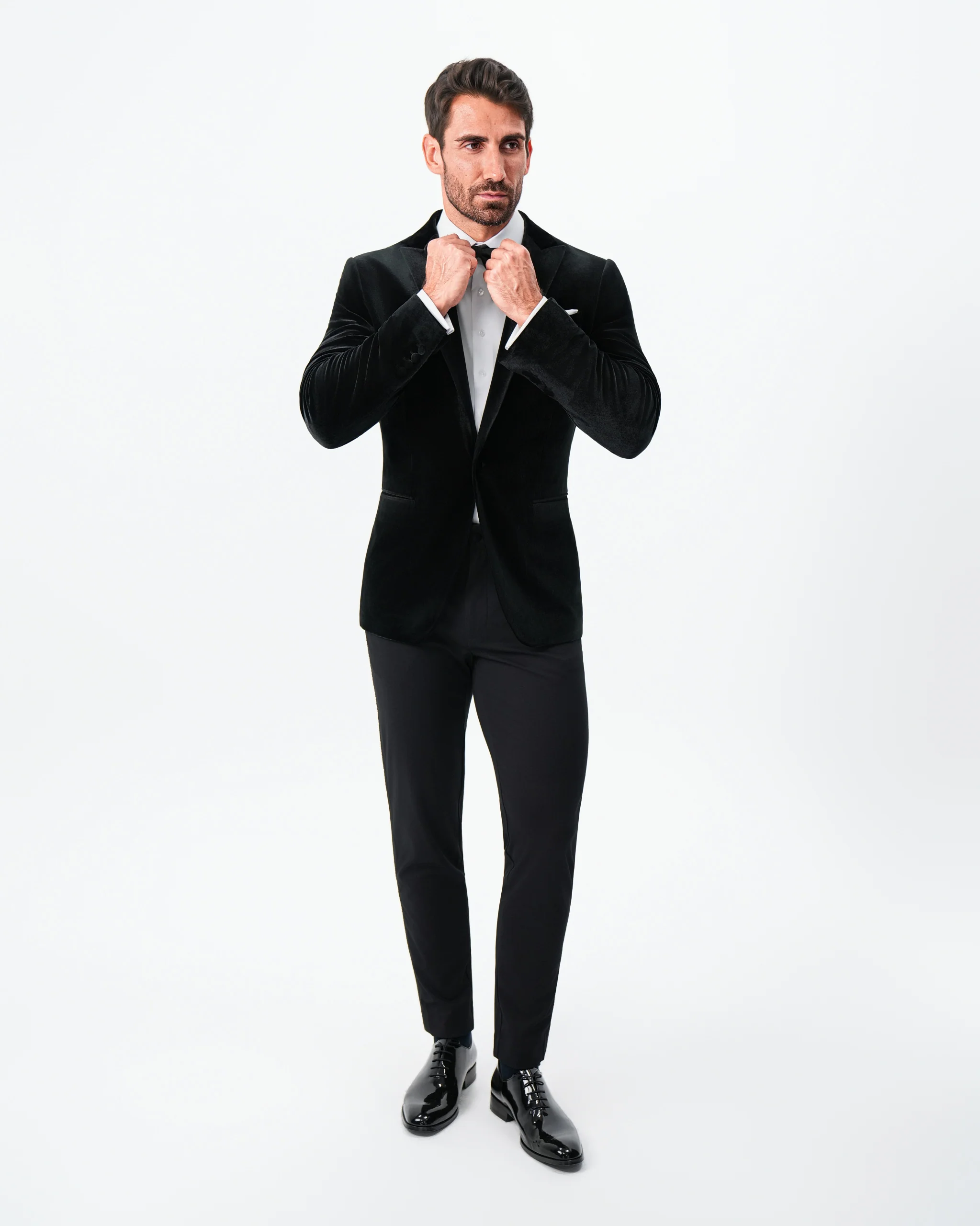 Tuxedo Jacket - Black Velvet with Peak Lapel - Image 8