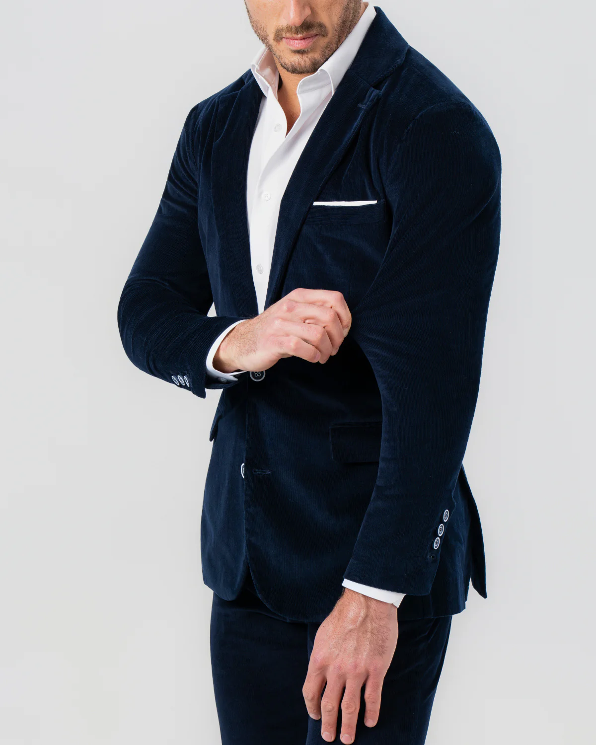 Unstructured Corduroy Suit - Dark Navy - Image 2