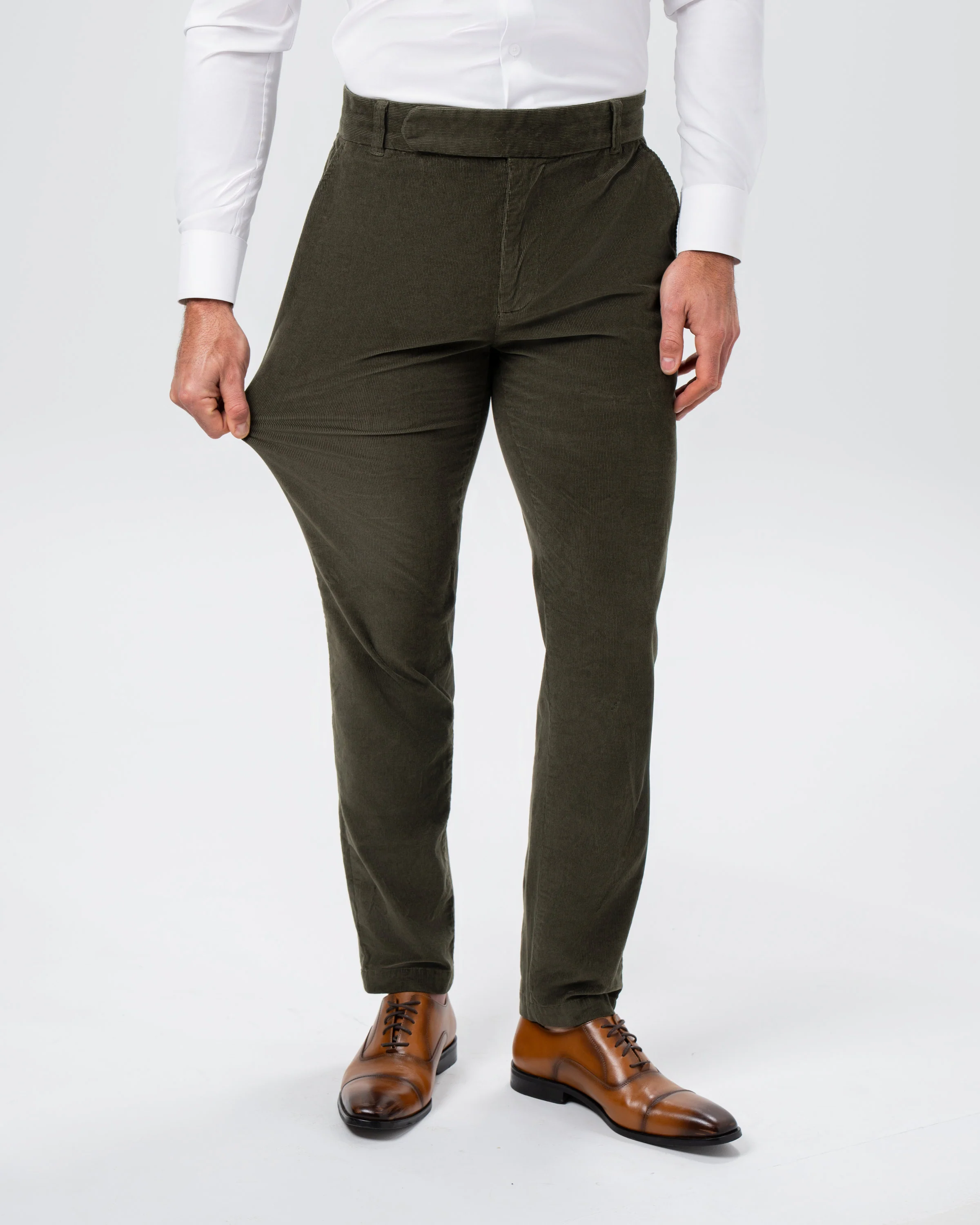 Unstructured Corduroy Suit - Dark Olive - Image 6